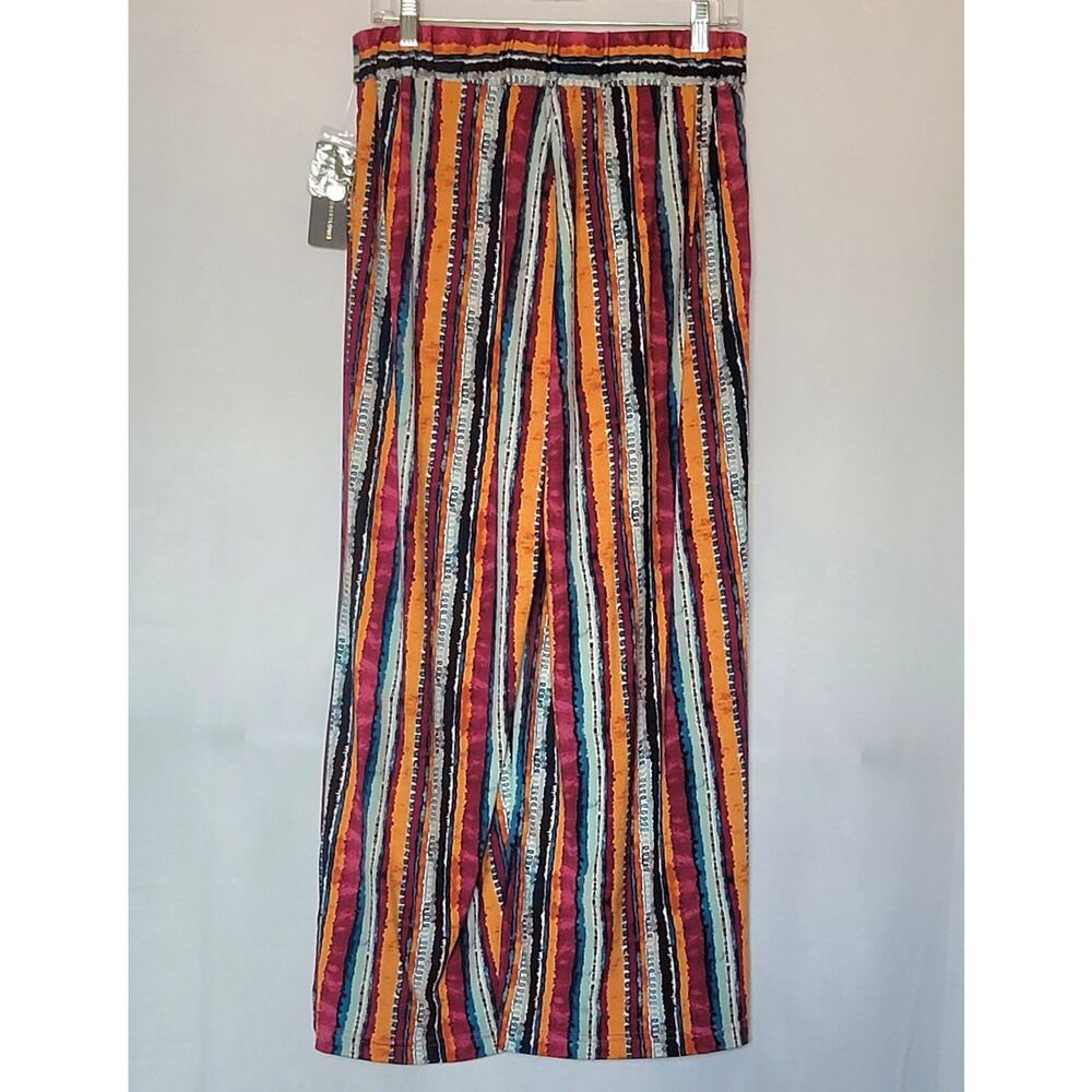 Robert Louis Women's Stretch Loose/Wide Leg Coral/Teal Pants w/ Pockets Sz: PL - Picture 2 of 16